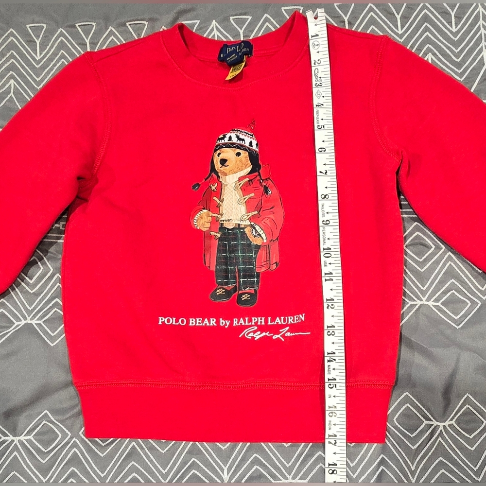 Polo Ralph Lauren Iconic Bear Logo Sweatshirt Size Toddler 4 - Picture 4 of 6